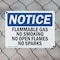 Signmission Flammable Gas No Smoking No Open Flames No Sparks OSHA Notice Sign, Plastic, 10in W x 7in L, 2PK OS-2PACK-NS-P-710-L-12757 - alternate 6